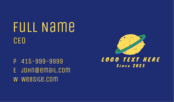 Grunge Lemon Planet  Business Card Design Image Preview