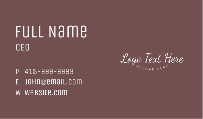 Feminine Style Wordmark Business Card Image Preview