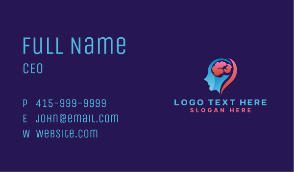 Mental Brain Counseling Business Card Design Image Preview