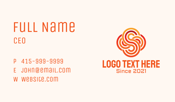 Linear Letter S Cloud Business Card Design