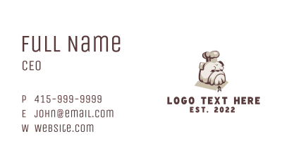 Pitbull Dog Chef Business Card Image Preview