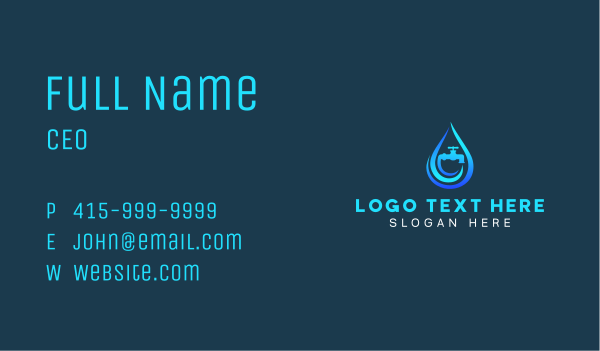 Droplet Water Plumbing Business Card Design Image Preview