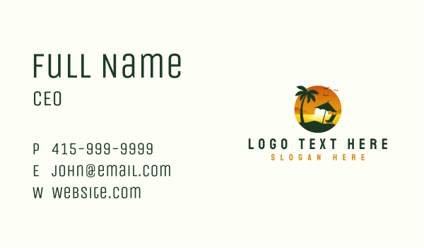 Beach Tropical Resort Business Card Design Image Preview