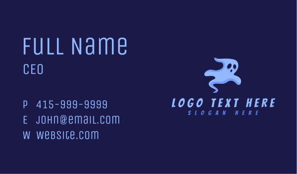 Spooky Spirit Ghost Business Card Design Image Preview