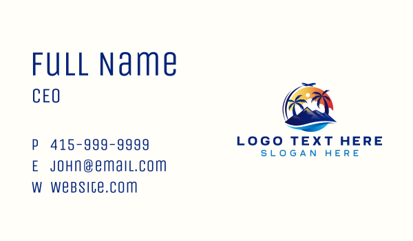 Plane Travel Resort Business Card Design Image Preview