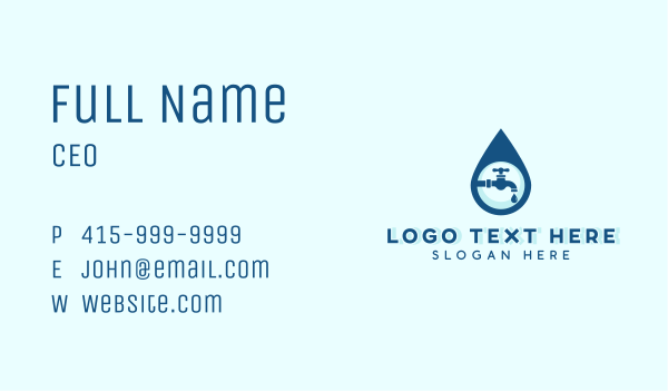 Water Droplet Faucet Business Card Design Image Preview