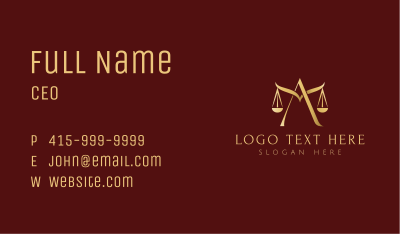 Gold Scale Letter A & M Business Card Image Preview
