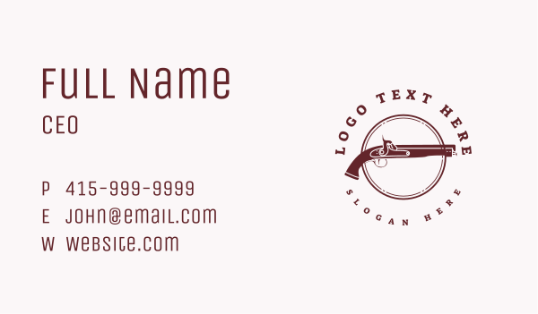 Minimalist Gun Emblem Business Card Design Image Preview