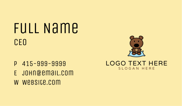 Teddy Bear Pillow  Business Card Design Image Preview