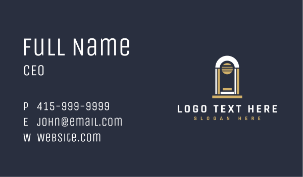Classic Arch Museum Business Card Design Image Preview