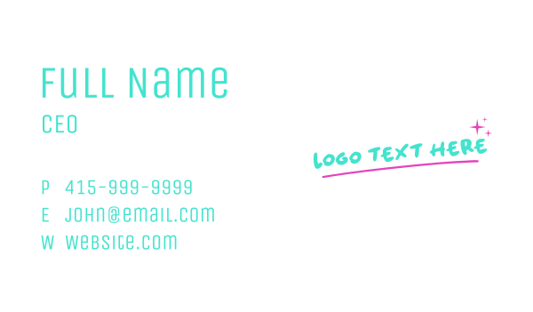 Colorful Fun Wordmark Business Card Design Image Preview