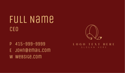 Premium Classic Letter Q Business Card Image Preview