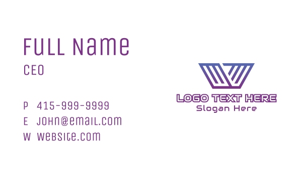 Modern Tech W Wing Business Card Design Image Preview