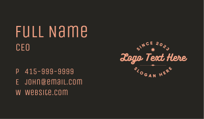 Funky Cursive Wordmark Business Card Image Preview