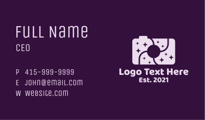 Purple Space Camera Business Card Image Preview