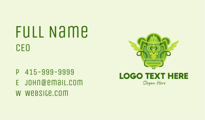 Green Owl Emblem  Business Card