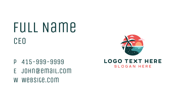 Coast Tropical Beach Business Card Design Image Preview