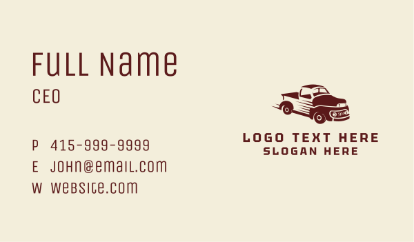 Vintage Truck Mover Business Card Design Image Preview