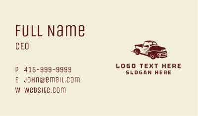 Vintage Truck Mover Business Card