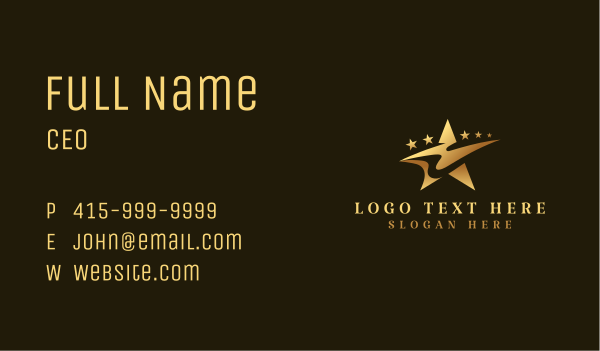 Star Swoosh Celebrity Business Card Design Image Preview