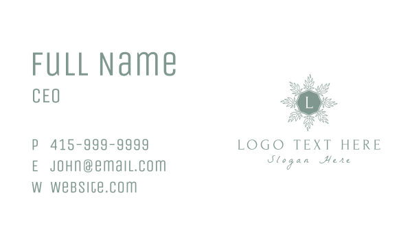 Floral Wreath Lettermark Business Card Design Image Preview