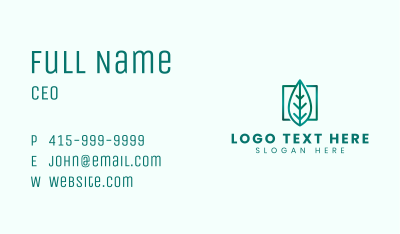Geometric Eco Leaf  Business Card Image Preview