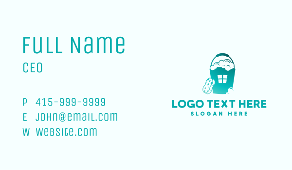 Gradient Cleaning Sponge Bucket Business Card Design Image Preview