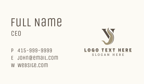 Feminine Swoosh Letter Y Business Card Design Image Preview