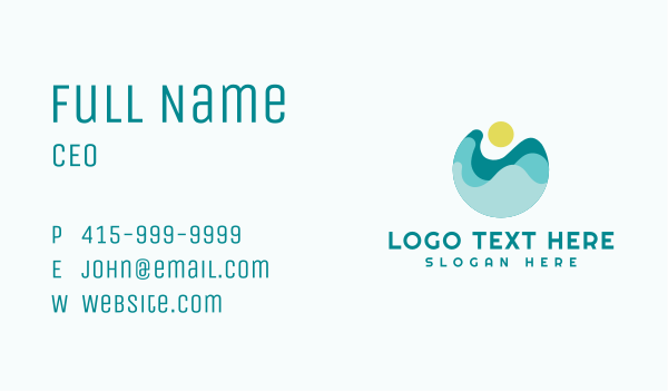 Scenic Beach Sphere Business Card Design Image Preview