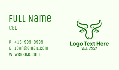 Green Nature Bull Business Card Image Preview