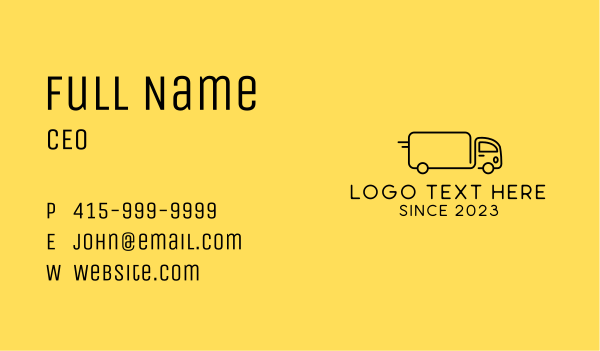 Fast Cargo Truck Business Card Design Image Preview