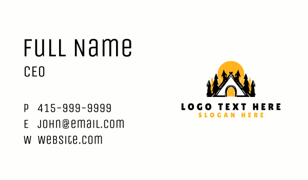 Outdoor Cabin Camp Business Card Design Image Preview