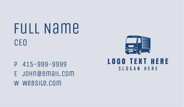 Vintage Freight Trucker Business Card Design Image Preview
