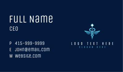 Medical Serpent Caduceus Business Card Image Preview