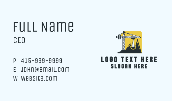 Crane Equipment  Construction  Business Card Design Image Preview