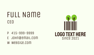 Forest Tree Barcode  Business Card Image Preview