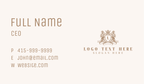 Crown Owl Crest Business Card Design Image Preview