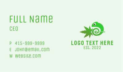 Green Chameleon Cannabis  Business Card Image Preview