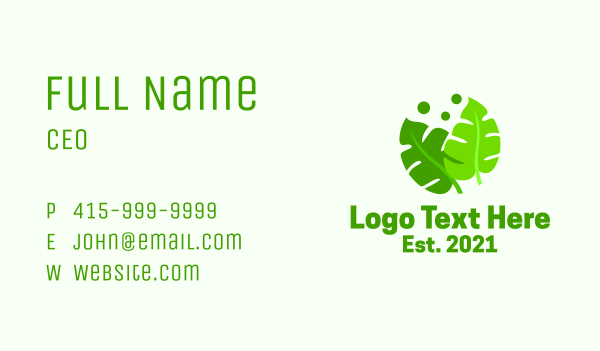 Green Garden Leaves  Business Card Design Image Preview