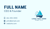 Pixel Nautical Sailboat  Business Card Preview