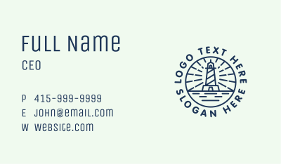 Lighthouse Light Tower Business Card Image Preview