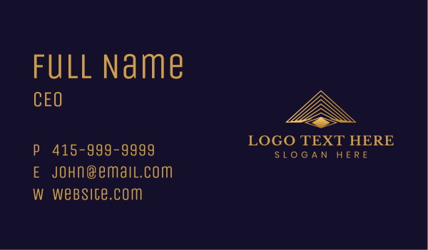 Deluxe Pyramid Triangle Business Card Design Image Preview