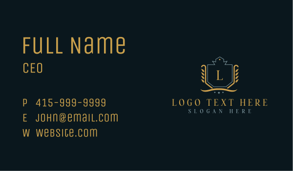 Luxury Monarch Shield Business Card Design Image Preview