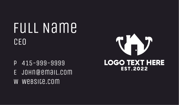 House Contractor Repair  Business Card Design Image Preview