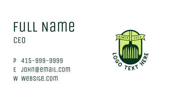 Rake Grass Backyard Business Card Design Image Preview