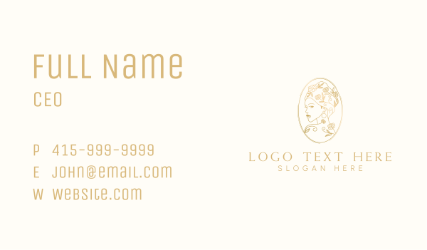 Turban Floral Woman Business Card Design Image Preview