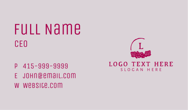 Grape Vineyard Letter Business Card Design Image Preview