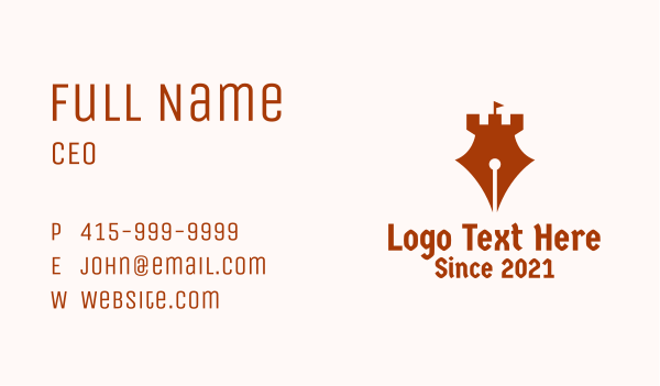 Pen Turret Tower Business Card Design Image Preview