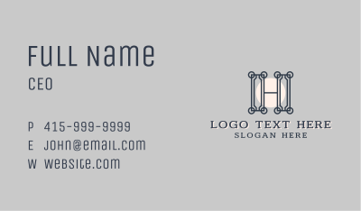 Hotel Interior Design Letter H Business Card Image Preview