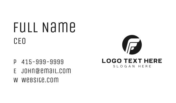 Athletic Apparel Geometric Letter F Business Card Design Image Preview